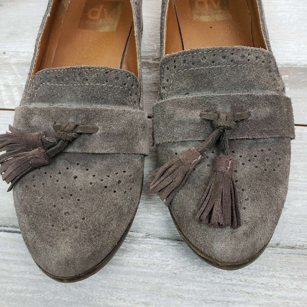 Dolce Vita Gray Suede Loafer Flats - Picture 2 of 5